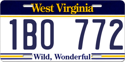 WV license plate 1BO772