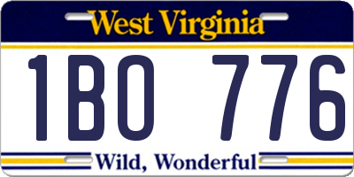 WV license plate 1BO776
