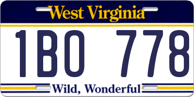 WV license plate 1BO778