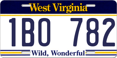 WV license plate 1BO782