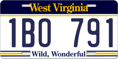 WV license plate 1BO791