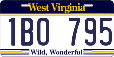 WV license plate 1BO795