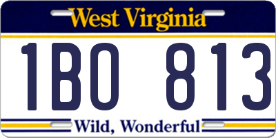 WV license plate 1BO813