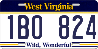 WV license plate 1BO824