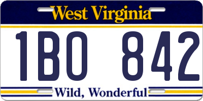WV license plate 1BO842