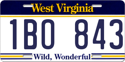WV license plate 1BO843