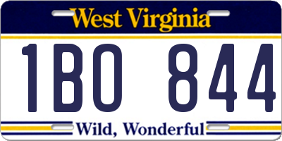 WV license plate 1BO844