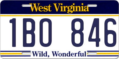 WV license plate 1BO846