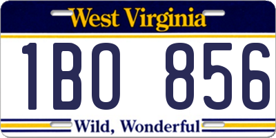 WV license plate 1BO856