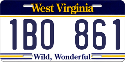 WV license plate 1BO861