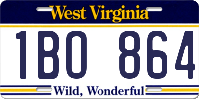 WV license plate 1BO864