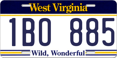 WV license plate 1BO885