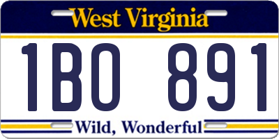 WV license plate 1BO891
