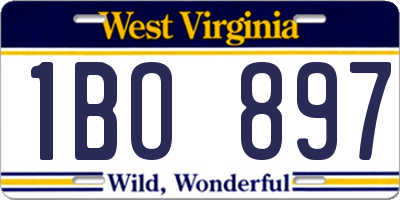 WV license plate 1BO897