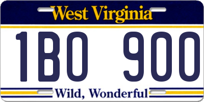 WV license plate 1BO900