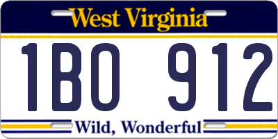 WV license plate 1BO912