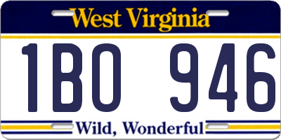 WV license plate 1BO946