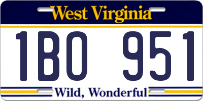 WV license plate 1BO951