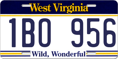 WV license plate 1BO956