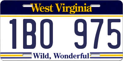 WV license plate 1BO975