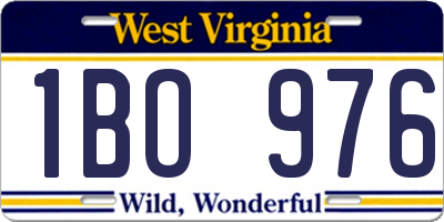 WV license plate 1BO976