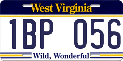 WV license plate 1BP056