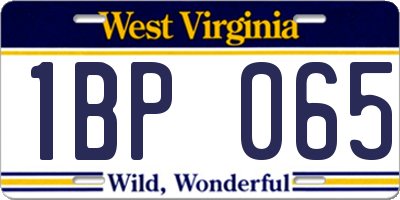 WV license plate 1BP065
