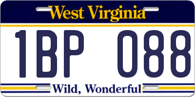 WV license plate 1BP088