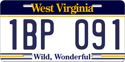WV license plate 1BP091