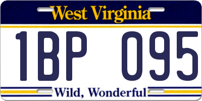 WV license plate 1BP095