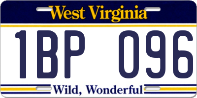 WV license plate 1BP096