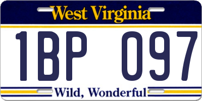 WV license plate 1BP097