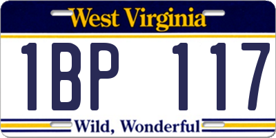 WV license plate 1BP117