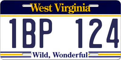 WV license plate 1BP124