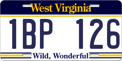 WV license plate 1BP126