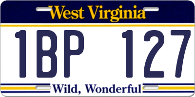 WV license plate 1BP127