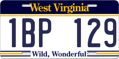 WV license plate 1BP129