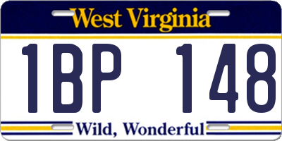 WV license plate 1BP148