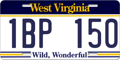 WV license plate 1BP150