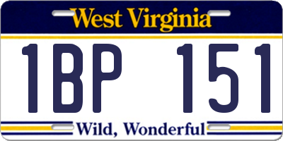 WV license plate 1BP151