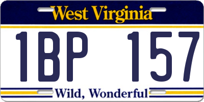 WV license plate 1BP157