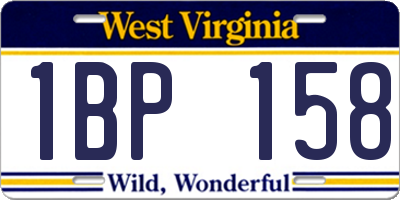WV license plate 1BP158