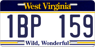 WV license plate 1BP159