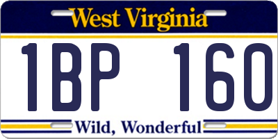 WV license plate 1BP160