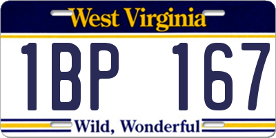 WV license plate 1BP167