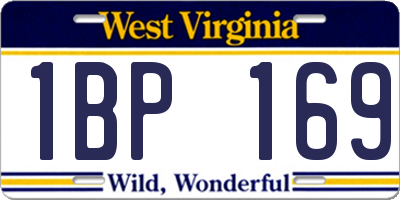 WV license plate 1BP169