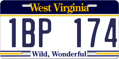WV license plate 1BP174