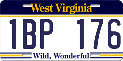 WV license plate 1BP176