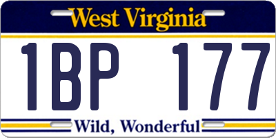 WV license plate 1BP177