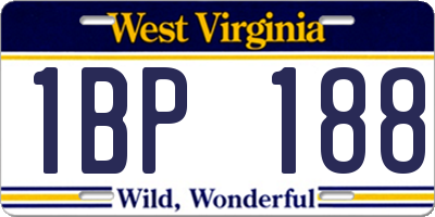 WV license plate 1BP188